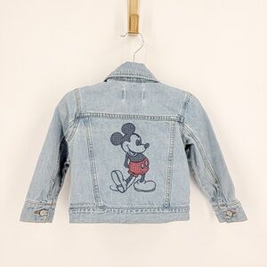 GAP Factory Light Blue Kids Jean Jacket with Mickey Mouse Print